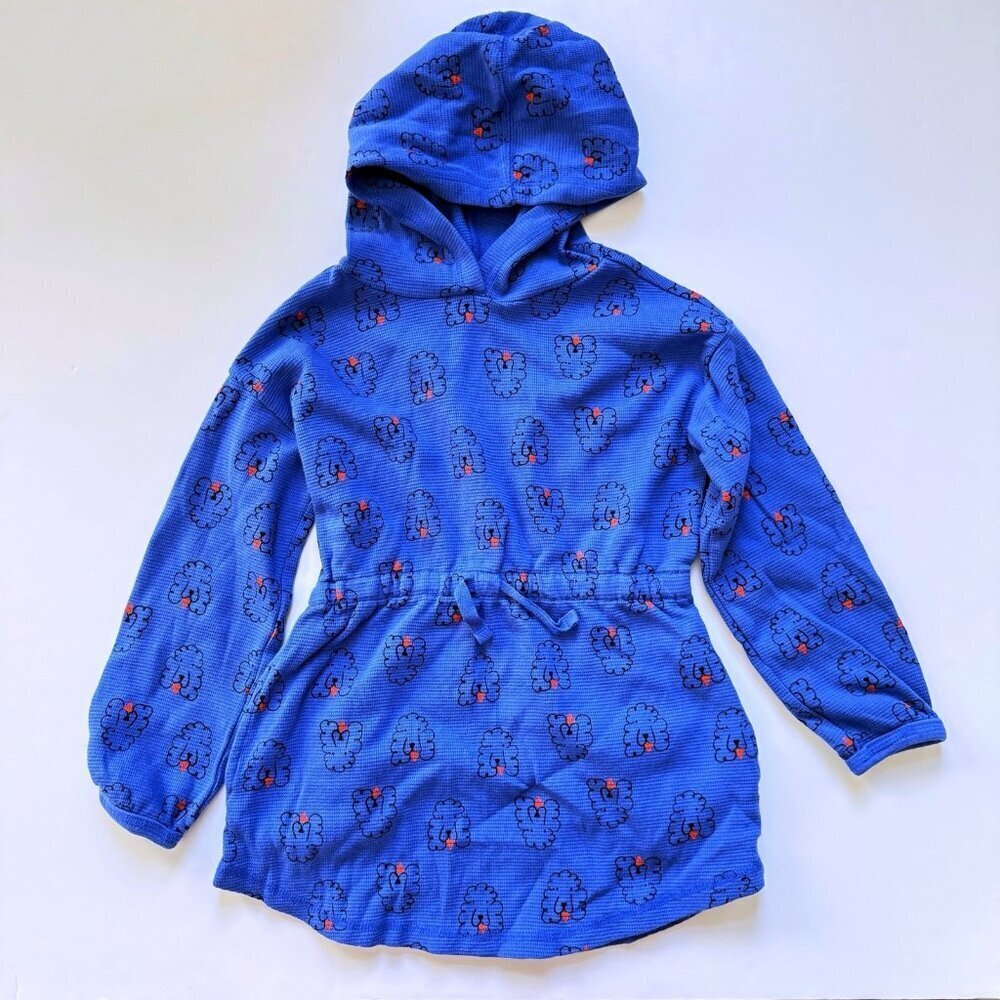 Hanna Andersson Girl Hoodie Waffle Knit Dress with pockets 6-7 years
